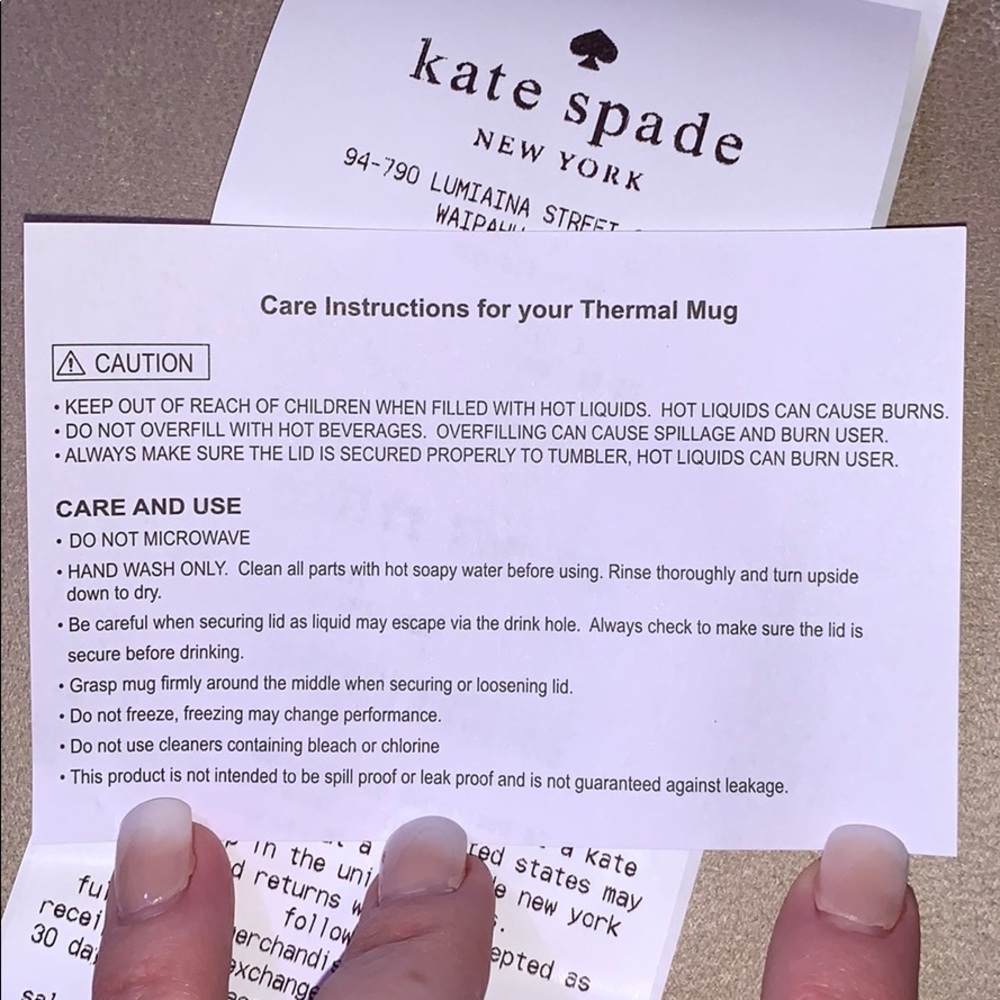 Kate ♠️ Spade NY Lips 👄 Stripe 16oz Thermal Mug - Picture 8 of 8